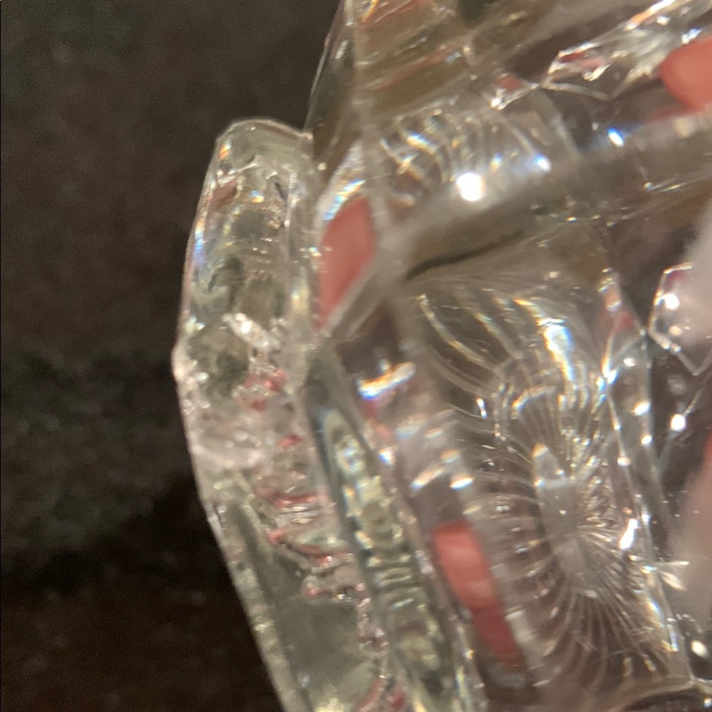 Vintage Etched Daisy/Floral Design Clear Glass Sugar Bowl - Picture 6 of 10